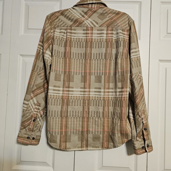 Howler Brothers Harker’s Flannel - Kempton Plaid Taupe - Men’s Medium - Picture 6 of 11